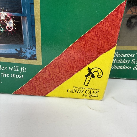 VTG Candy Cane Christmas Silhouette Light Up Holiday Window Decor Lot Of 2 - Picture 12 of 14